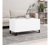 KTHLBRH Tavolino da caffè in compensato bianco con superficie sollevabile e stoccaggio, mobile ausiliario multifunzionale 90 x 44,5 x 45 cm
