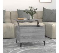 KTHLBRH Tavolino Divano Moderno Grigio Sonoma con Piano Sollevabile e Scomparto Nascosto, Tavolino Soggiorno Multifunzionale in Legno Multistrato e Metallo, 60 x 44,5 x 45 cm, Design