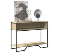KTHLBRH Tavolo Console in legno di ingegneria quercia Sonoma Tavolo Console con stoccaggio e ripiano decorativo per ingresso 100 x 35 x 74,5 cm