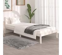 KTHLBRH telaio del letto Mobili per la camera da letto Giroletto in Legno Massello di Pino 90x190 cm Bianco 3FT Single Adatto per camera da letto, soggiorno