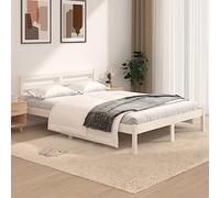 KTHLBRH telaio del letto Mobili per la camera da letto Giroletto Legno Massello Pino 120x190cm Bianco 4FT Small Double Adatto per camera da letto, soggiorno
