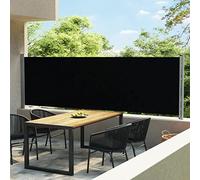 KTHLBRH Tenda da sole laterale allungabile, 140 x 600 cm, colore nero, per la privacy e la decorazione elegante per il vostro balcone