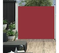 KTHLBRH Tenda da sole laterale allungabile, 170 x 300 cm, colore rosso, per la privacy e la decorazione elegante per il vostro balcone