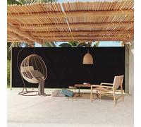 KTHLBRH Tenda da sole laterale allungabile, 200 x 600 cm, colore nero, per la privacy e la decorazione elegante per il vostro balcone