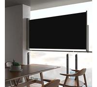 KTHLBRH Tenda da sole laterale allungabile, 80 x 300 cm, colore nero, per la privacy e la decorazione elegante per il vostro balcone