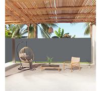 KTHLBRH Tenda da sole laterale allungabile, antracite, 200 x 1000 cm, per la privacy e la decorazione elegante per il vostro balcone