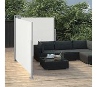 KTHLBRH Tenda da sole laterale allungabile, bianco crema, 100 x 600 cm, per la privacy e la decorazione elegante per il vostro balcone