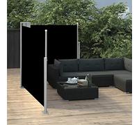 KTHLBRH Tenda da sole laterale allungabile, colore nero, 100 x 600 cm, per la privacy e la decorazione elegante per il vostro balcone