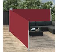 KTHLBRH Tenda da sole laterale allungabile, colore rosso, 100 x 1000 cm, per la privacy e la decorazione elegante per il vostro balcone