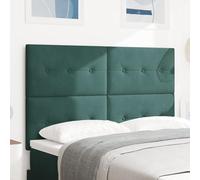 KTHLBRH Testiera a Bottoni in Velluto Verde Scuro 140 cm, Elegante Design Rettangolare con Altezza Regolabile e Gambe in Legno Solido per Camera da Letto, Montaggio a Parete