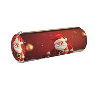 KTHSNSKL Astuccio in pelle con cerniera, portapenne estetico con scritta Merry Christmas, per donne e uomini, realizzato a mano, multifunzionale, da viaggio, per il lavoro, l'ufficio, gli attrezzi