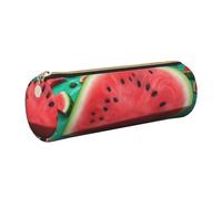 KTHSNSKL Astuccio in pelle con cerniera, portapenne estetico Dream Watermelon, astuccio per donne e uomini, realizzato a mano, multifunzione, da viaggio, per cosmetici, per lavoro, ufficio, Oro