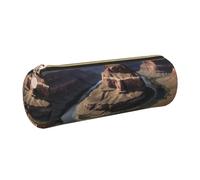 KTHSNSKL Astuccio in pelle con cerniera, portapenne estetico Grand Canyon Arizona, per donne e uomini, realizzato a mano, multifunzionale, da viaggio, per cosmetici, da lavoro, ufficio, Oro, Taglia