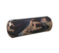 KTHSNSKL Astuccio in pelle con cerniera, portapenne estetico Grand Canyon Arizona, per donne e uomini, realizzato a mano, multifunzionale, da viaggio, per cosmetici, da lavoro, ufficio, Argento