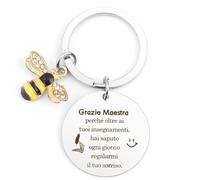 Ktiavo Regalo Maestra Idea Regalo Maestra Fine Anno Portachiavi Insegnanti Regalo per Insegnante Regalo per Maestra Regali Maestra Grazie Regalo Maestre Fine Elementari Asilo Regalo Natale Maestre