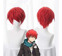 Ktip Up Assassination Classroom Karma Akabane Akashi Seijuro Parrucca Sasori Parrucca corta rossa resistente al calore Fibra Cosplay Parrucche KUGBS028A