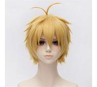 Ktip Up the Seven Deadly Sins Meliodas Parrucche Cosplay Corto Biondo Resistente al calore Capelli sintetici Perucas Parrucca + Parrucca KUHC A523