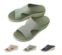 KTLSHY Pantofole Ortopediche Donna estive, Ciabatte con Supporto Arco Plantare Donna Comodi Sandali da Viaggio Estivi per Spiaggia Aperta con Punta Aperta per Alluce valgo(Size:EU 41,Color:Green)