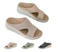 KTLSHY Pantofole Ortopediche Donna estive, Ciabatte con Supporto Arco Plantare Donna Comodi Sandali da Viaggio Estivi per Spiaggia Aperta con Punta Aperta per Alluce valgo(Size:EU 37,Color:Apricot)