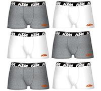 KTM 2XL-Set di 6 Boxer Bianco e Grigio Chiaro, Multicolore, XXL da Uomo, Multicolore, XXL