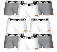 KTM 2XL-Set di 8 Boxer Bianco e Grigio Chiaro, Multicolore, XXL da Uomo, Multicolore, XXL