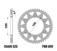 KTM EXC ENDURO 250 2012-2020 corona PBR passo 520 50 Denti Ergal