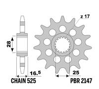 KTM SUPER ADVENTURE 1290 2015-2016 pignone PBR passo 525 17 Denti