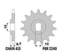 KTM SX 50 2009-2013 pignone PBR passo 415 10 Denti