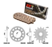 KTM SX MOTOCROSS 250 1995-1995 catena Oro Gold kit 520 PBR EK1916BLACK&GOLD