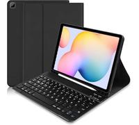 KTOITION Custodia con tastiera per Samsung Tab S6 Lite 2024/2022/2020, custodia con supporto per penna tastiera wireless (layout tedesco) per Tab S6 Lite 10,4" (P610/P613/P615/P619/P620/P5625) (nero)