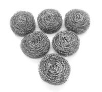 KTOJOY 6 Pack Stainless Steel Wool Scrubber Scrubbing Scouring Pad Steel Wool Scrubber for Kitchens Bathroom and More