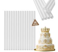 KTPCN 28 Pz Pioli per Torte a Piani, 20 cm Tasselli per Tortas, Supporti per Torta Piani, Supporto Bastoncini per Torta di Plastica Riutilizzabili, Aste di Supporto per Torte a Più Piani Impilamento