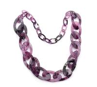 KTREZ Lunga collana acrilica esagerata personalità femminile retrò resina plastica maglione catena colori moda gioielli acrilici, Acrilico
