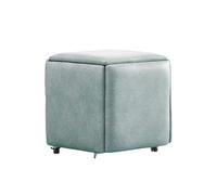 KTREZ Pouf 5 in 1 - Pouf moderno a cubo poggiapiedi, impilabile, sgabello multifunzione, piccolo sedile pieghevole, tavolino da caffè, tavolino da salotto, sgabello, tecnico-W