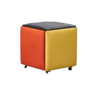 KTREZ Pouf 5 in 1 sgabello moderno a cubo poggiapiedi sgabello impilabile per cambio di scarpe sgabello multifunzionale piccolo sgabello pieghevole a cubo tavolo tavolino da caffè soggiorno divano