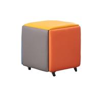 KTREZ Pouf 5 in 1 sgabello moderno a cubo poggiapiedi sgabello impilabile per cambio scarpe sgabello multifunzionale piccolo sgabello pieghevole tavolo cubo tavolino da caffè soggiorno divano sgabello