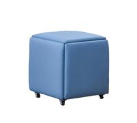 KTREZ Pouf moderno a cubo sgabello da cambio scarpe impilabile 5 in 1 pouf multifunzionale piccolo sedile pieghevole sgabello cubo tavolo tavolino tavolino soggiorno divano sgabello - pelle-W