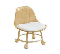 KTREZ Sgabello basso, sedia girevole con supporto posteriore, poggiapiedi resistente, sedile a rulli basso, girevole a 360 gradi, per casa, ufficio, garage, meccanico, giallo