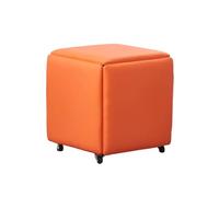 KTREZ Sgabello moderno a cubo per cambio scarpe impilabile sgabello 5 in 1 Pouf multifunzionale piccolo sedile pieghevole sgabello a cubo tavolo tavolino da salotto sgabello da salotto - pelle - Z