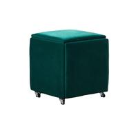 KTREZ Sgabello moderno a cubo per il cambio di scarpe impilabile sgabello 5 in 1 Pouf multifunzionale piccolo sedile pieghevole sgabello a cubo tavolo tavolino da salotto sgabello da salotto - velluto