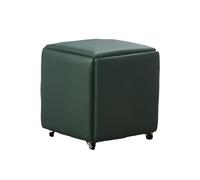 KTREZ Sgabello moderno a cubo per il cambio di scarpe impilabile sgabello 5 in 1 Pouf multifunzionale piccolo sedile pieghevole sgabello a cubo tavolo tavolino da salotto sgabello da salotto - pelle-S