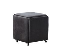 KTREZ Sgabello moderno a cubo, sgabello da cambio per scarpe impilabile, 5 in 1, pouf multifunzionale piccolo sedile pieghevole, tavolino da caffè, tavolino da salotto, sgabello, velluto E