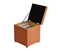 Ktrezs 11.8inch Stoccaggio Ottoman Con Cube Design, Piedi E Ottomani Piccolo, Quadrato Vanity Sgabello & Poggiapiedi Ottoman Con Stoccaggio Per Soggiorno,Camera Da Letto,Do orange