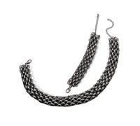 Ktrezs Collana di ritaglio a catena grossa a catena esagerata Collana hip hop più ampia di braccialette minimalista personalizzata regolabile per donne e ragazze black