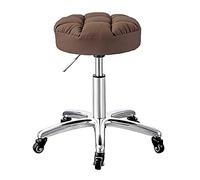 Ktrezs Grey Deluxe Round Regolable High Rolling Sgabri Rotola Elastica Sedile In Schiuma Super Morbida Con Base In Lega Di Alluminio Per Sgabello Da Massaggio Facciale Spa brown