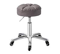 Ktrezs Grey Deluxe Round Regolable High Rolling Sgabri Rotola Elastica Sedile In Schiuma Super Morbida Con Base In Lega Di Alluminio Per Sgabello Da Massaggio Facciale Spa grey