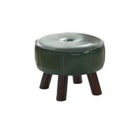 Ktrezs Piede Sgabello Rotondo Pouf Ottoman, Impermeabile Poggiapiedi In Pelle Con Gambe In Legno Antiscivolo, Piccoli Ottomani Foolstol, Divano Poggiapiedi Step Sgabello Pe F