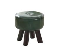Ktrezs Piede Sgabello Rotondo Pouf Ottoman, Impermeabile Poggiapiedi In Pelle Con Gambe In Legno Antiscivolo, Piccoli Ottomani Foolstol, Divano Poggiapiedi Step Sgabello Pe E