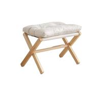 Ktrezs Pieno Pieghevole Resto Per Il Divano, Sgabello Imbottito Con Spesso Cuscino Di Cotone, Piccolo Poggiapiedi Pouf Pieghevole Con Gambe X, Sotto La Scrivania Sgabello D White