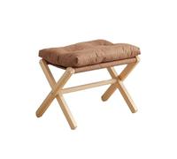 Ktrezs Pieno Pieghevole Resto Per Il Divano, Sgabello Imbottito Con Spesso Cuscino Di Cotone, Piccolo Poggiapiedi Pouf Pieghevole Con Gambe X, Sotto La Scrivania Sgabello D brown